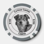 Eenkleurige gemengde rashond Drie tekstgebieden Poker Chips (Achterkant)