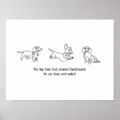 eenlijnse kunst - dachshunds hond poster (Voorkant)