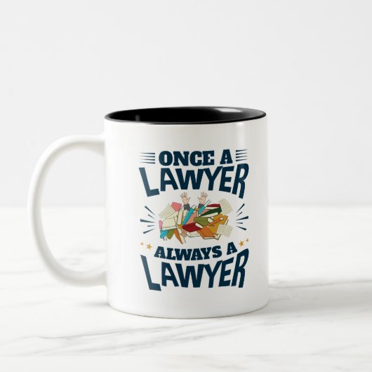 Eenmaal een advocaat altijd een advocaat tweekleurige koffiemok (Links)