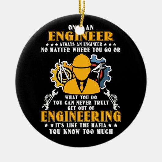 Eenmaal een technicus altijd een technicus keramisch ornament (Voorkant)