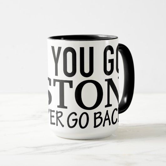 "EENMAAL GA JE BOSTON" Mok (Voorkant rechts)