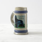 Eenmaal in een blauw Newf-bier Bierpul (Voorkant links)