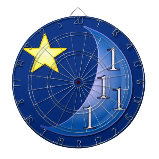 Eenmaal in een blauwe maan dartbord (Voorkant)