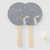 Eenmaal in een blauwe maan handwaaier (Voorkant en achterkant)