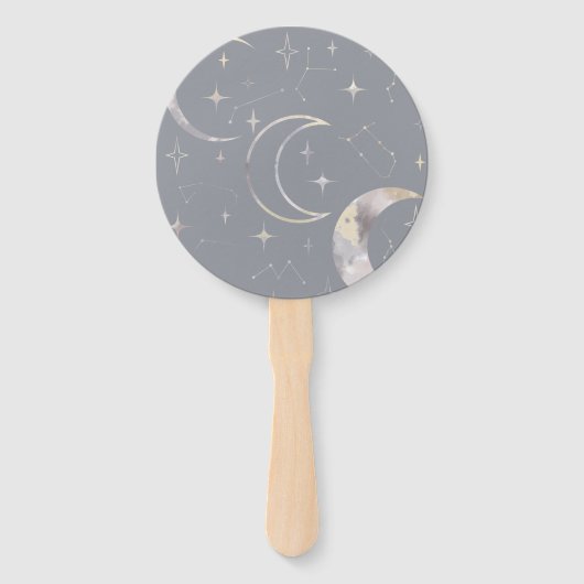 Eenmaal in een blauwe maan handwaaier (Voorkant)