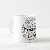 Eenmaal in een blauwe maan Idioma-ontwerp Engels l Koffiemok (Voorkant links)