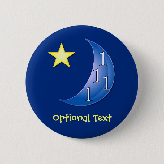 Eenmaal in een blauwe maan ronde button 5,7 cm (Voorkant)