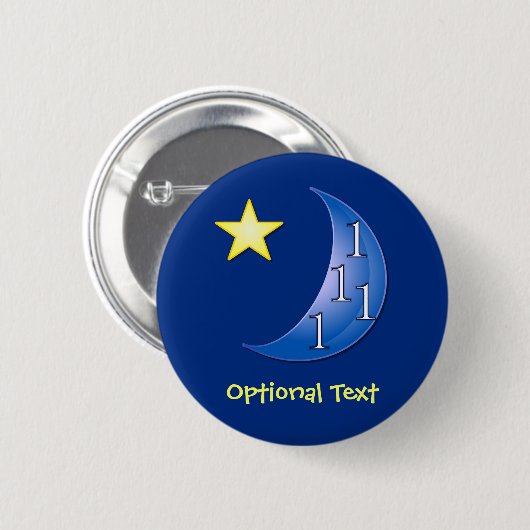 Eenmaal in een blauwe maan ronde button 5,7 cm (Voorkant /achterkant)