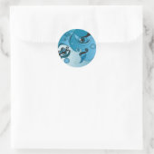 Eenmaal in een blauwe maan ronde sticker (Tas)