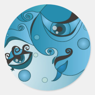 Eenmaal in een blauwe maan ronde sticker
