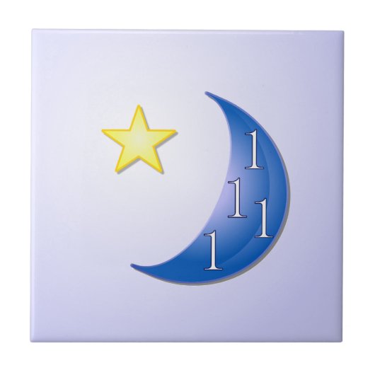 Eenmaal in een blauwe maan tegeltje (Voorkant)