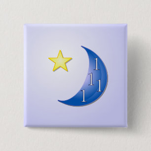 Eenmaal in een blauwe maan vierkante button 5,1 cm