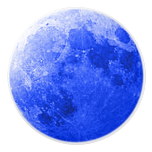 Eenmaal in een blauwe maan volle maan keramische knop (Voorkant)