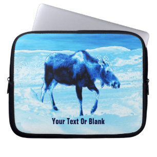 Eenmaal in een blauwe muis laptop sleeve