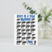 Eenmaal in een Blue Moo Moon Briefkaart (Staand voorkant)