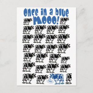 Eenmaal in een Blue Moo Moon Briefkaart