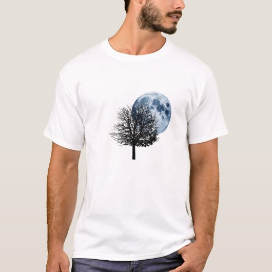 Eenmaal in een Blue Moon - volle maan natuur T-shirt (Voorkant)