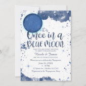 Eenmaal in een Blue Moon Watecolor Verloving Showe Kaart (Voorkant)