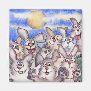 Eenmaal in een Bunny Moon Cartoon Rabbit Magnet