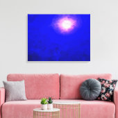 Eenmaal in een diepblauw-moonminimalistisch Abstra Canvas Afdruk (Insitu (Woonkamer))