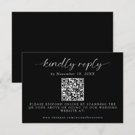Eenmaal na het huwelijk, minimale QR-code, krachti RSVP Kaartje