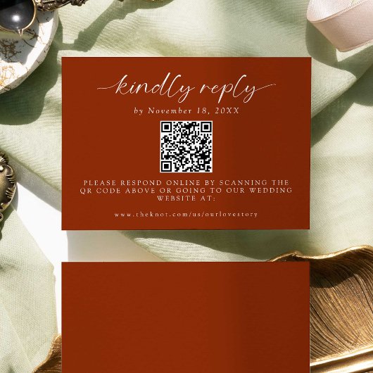 Eenmaal na het huwelijk, minimale QR-code, krachti RSVP Kaartje