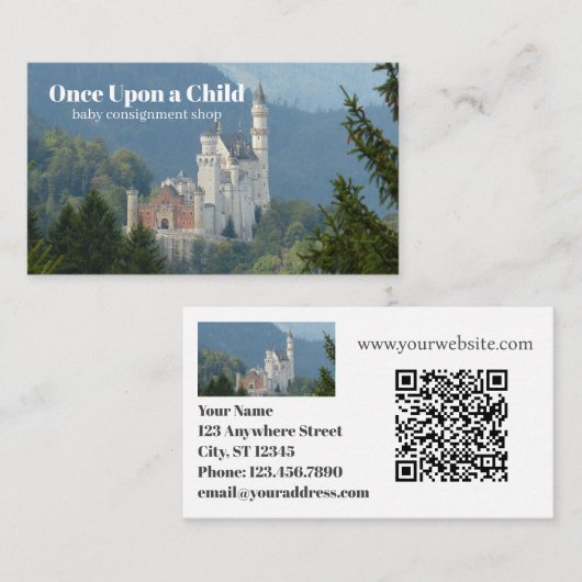 Eenmaal op een kind Baby Boutique QR-code Visitekaartje (Voorkant / Achterkant)