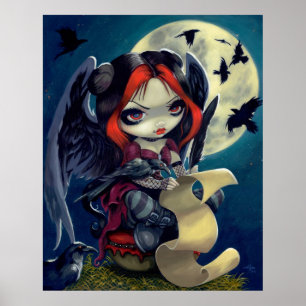 Eenmaal op een nachtelijke droeve ART PRINT gothic
