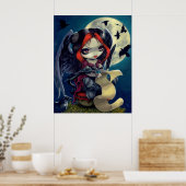 Eenmaal op een nachtelijke droeve ART PRINT gothic (Keuken)