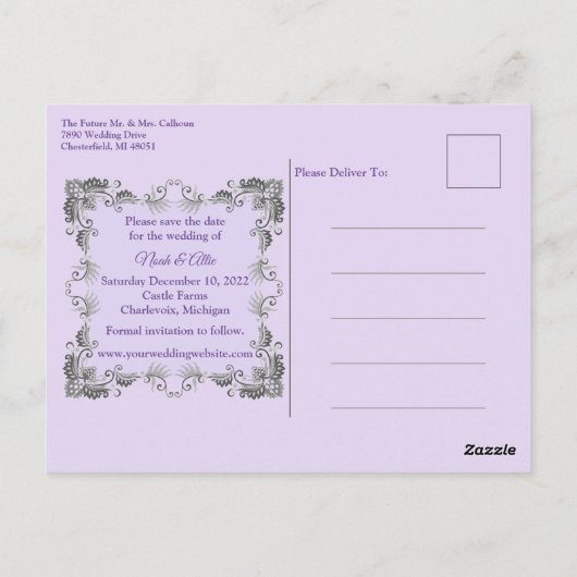 Eenmaal op een sproeier van de Tijd sparen de Datu Briefkaart (Achterkant)