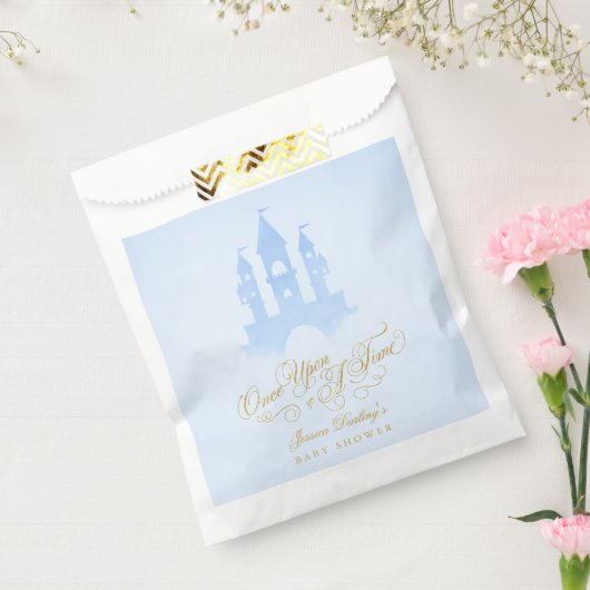 Eenmaal op een tijd Fairytale Castle Boy Baby show Bedankzakje (Gezegeld)