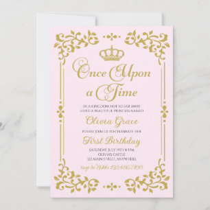 Eenmaal Op Een Tijd Gouden Prinses Verjaardagsuitn Kaart