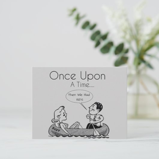 Eenmaal op een tijd (grappig) Retrokaarten Briefkaart (Staand voorkant)