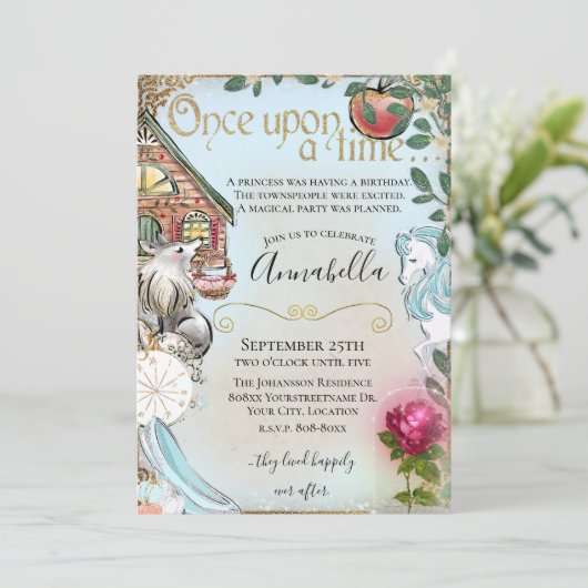 Eenmaal op een tijd kleurrijke airy Tale Kaart (Staand voorkant)