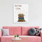 Eenmaal op een tijdboekje canvas afdruk (Insitu (Woonkamer))