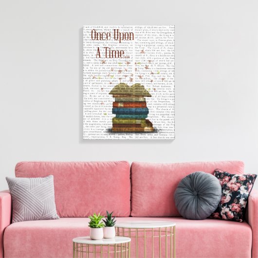 Eenmaal op een tijdboekje canvas afdruk (Insitu (Woonkamer))