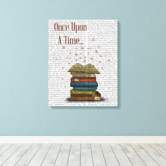 Eenmaal op een tijdboekje canvas afdruk (Insitu (Houten vloer))