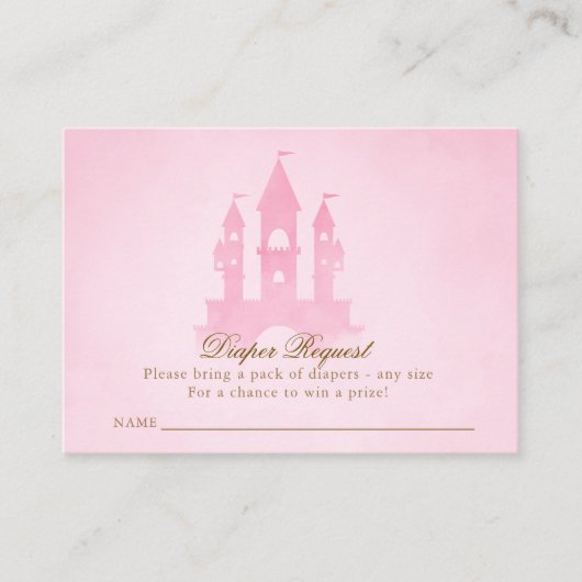 Eenmaal op een tijdsproeier Castle Diaper Verzoek  Informatiekaartje (Voorkant)