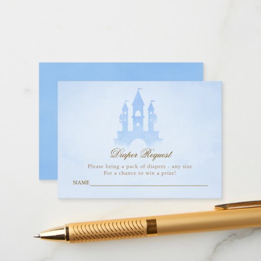 Eenmaal op een tijdsproeier Castle Diaper Verzoek Informatiekaartje (Voorkant / Achterkant in situ)