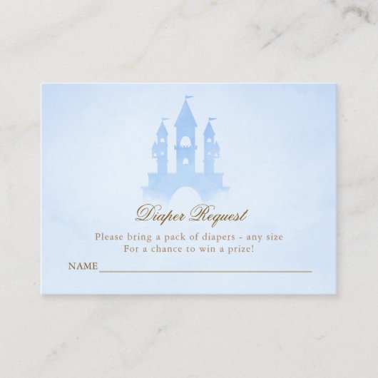 Eenmaal op een tijdsproeier Castle Diaper Verzoek  Informatiekaartje (Voorkant)