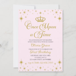 Eenmaal Op Een Tijdstip Gouden Prinses Verjaardags Kaart