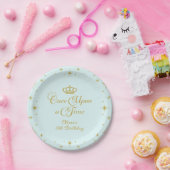 Eenmaal op een 'Time Gold Princess Birthday' Papieren Bordje (Feest)
