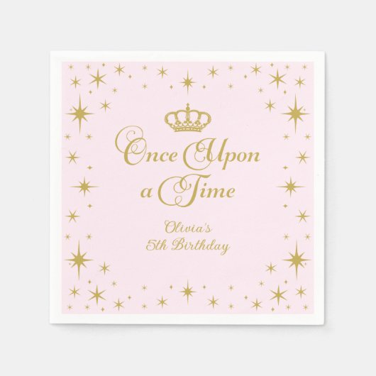 Eenmaal op een 'Time Gold Princess Birthday' Servet (Voorkant)
