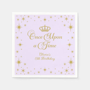 Eenmaal op een 'Time Gold Princess Birthday' Servet