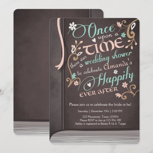 Eenmaal op een Time Storybook Weduwen Roze Kaart (Voorkant / Achterkant)