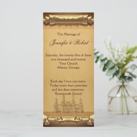 Eenmaal op een Time Wedding-programma Programmakaart (Staand voorkant)