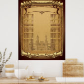 Eenmaal op een Time Wedding Seating Chart v2 Poster (Keuken)