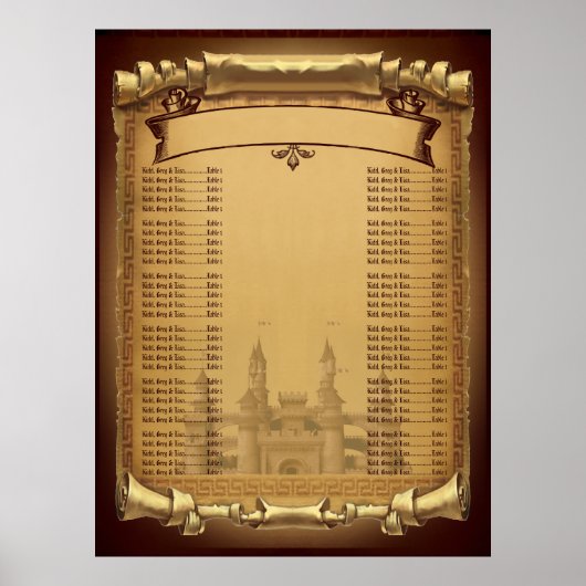 Eenmaal op een Time Wedding Seating Chart v2 Poster (Voorkant)