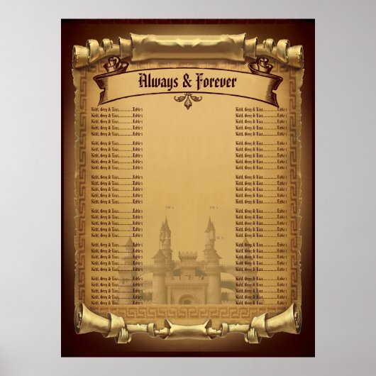 Eenmaal op een Time Wedding Seating-kaart Poster (Voorkant)