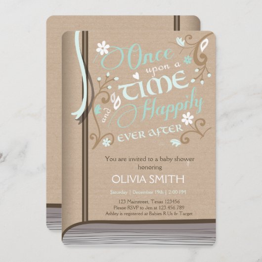 Eenmaal op een uitnodiging van het Baby shower Tim (Voorkant / Achterkant)